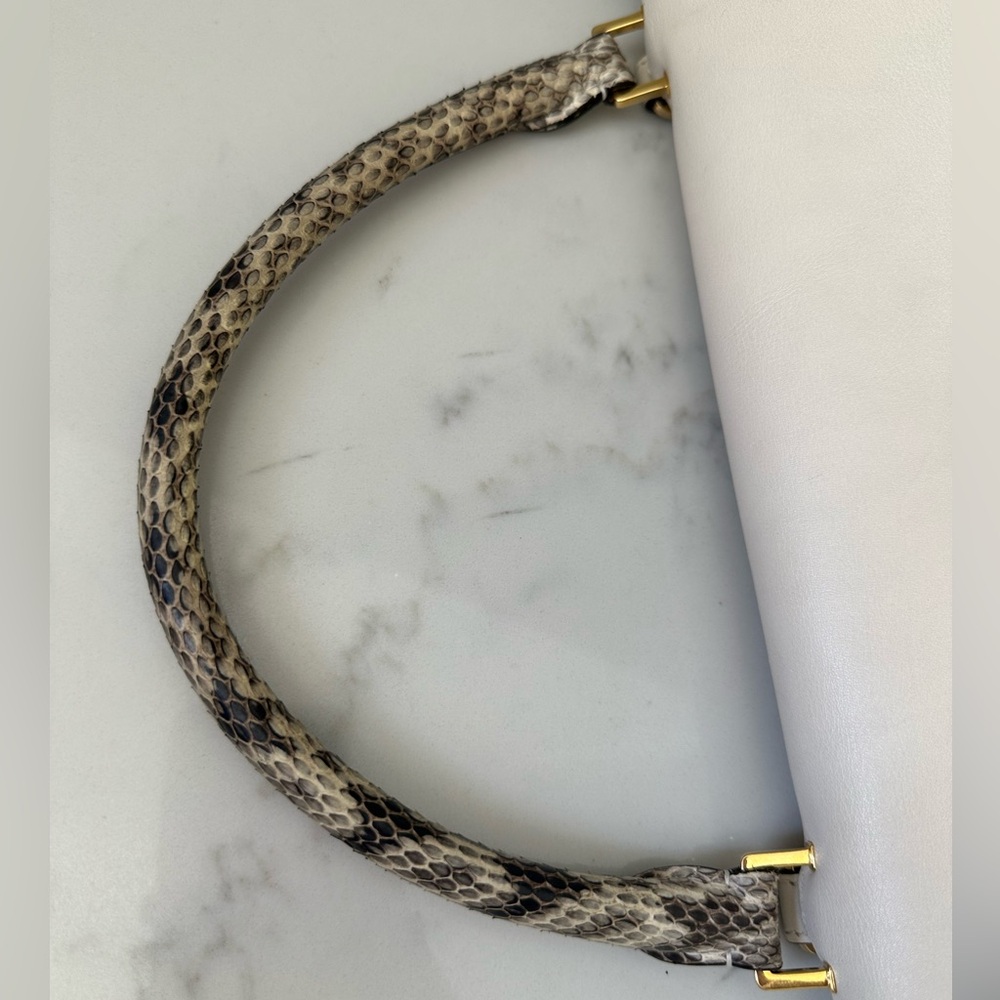 Vintage Celine Python-Trimmed Trapeze Bag - image 7